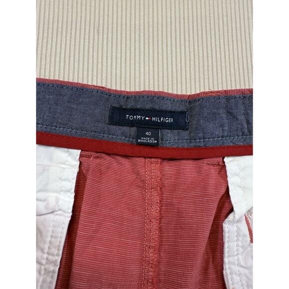 Tommy Hilfiger Flat Front Shorts Men 40/10 Heather Red Chino Casual Prep Island - Picture 4 of 8